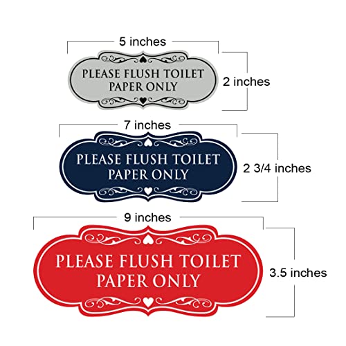Letrero de papel higiénico gris mini Designer Please Flush para baño 2