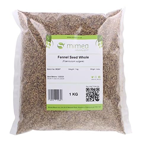 Fennel Seed Whole from Mimea - Great for Cooking or as a Herbal Remedy 1kg Cover