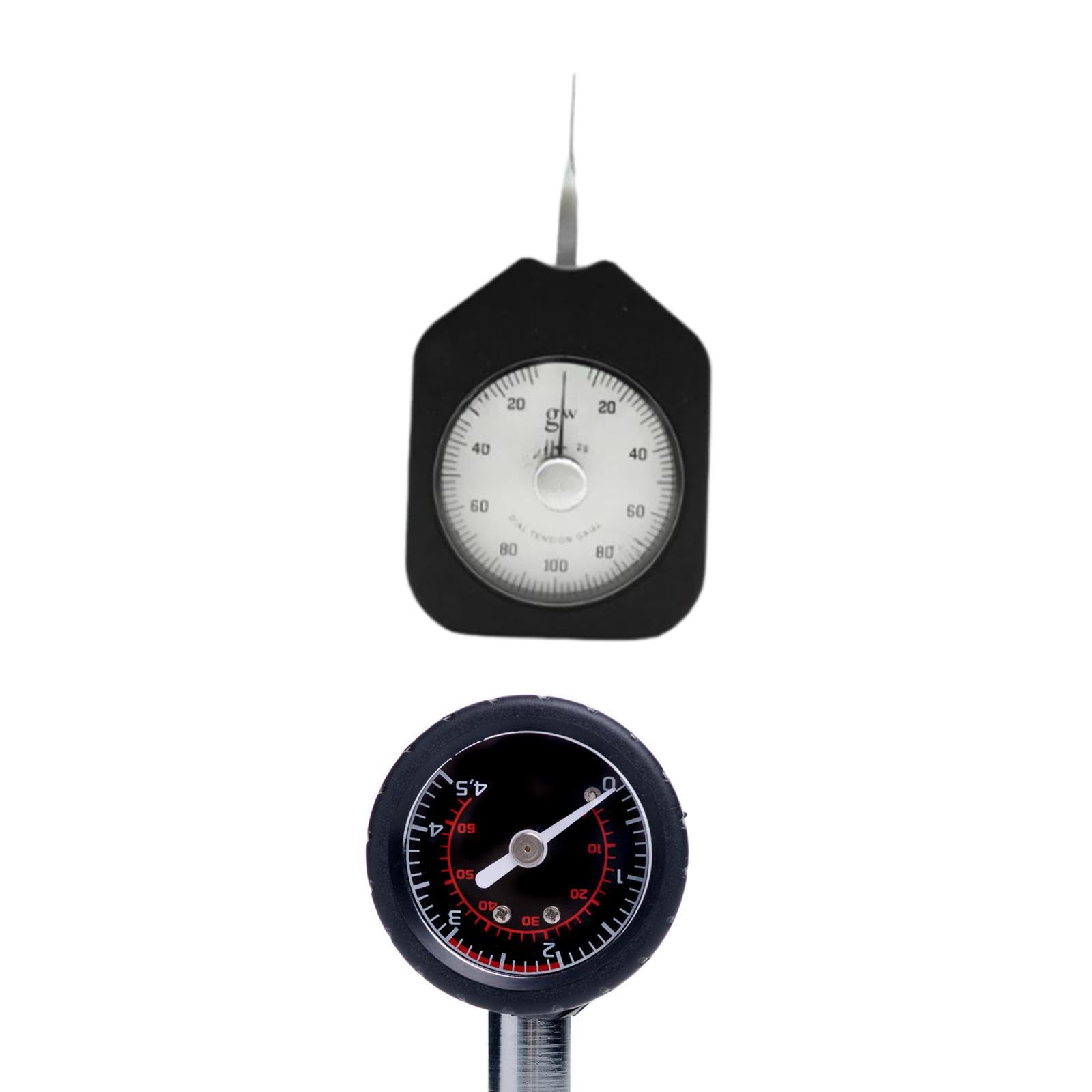 Qianly Medidor de Tensión de Doble Aguja Instrumento de Medición Portátil con Dial Analógico y Función de Retención de Adecuado para Laboratorio, 100 Gramos