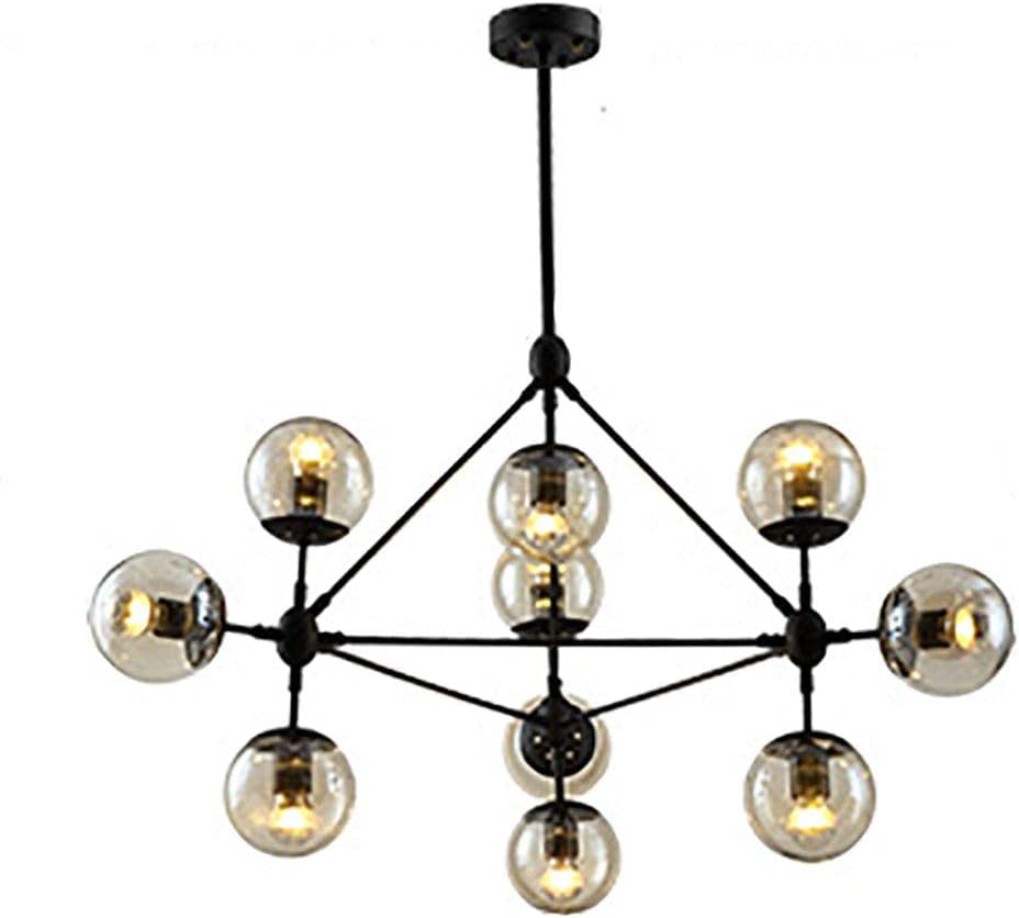Lustre Spoutnik noir à 15 têtes pour plafonnier moderne semi-encastré