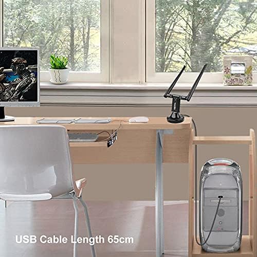 Aigital USB WiFi Adapter, 1200Mbps Dual Band Dongle 2.4G/5G with 3.0 Cradle, High Gain Antenna Extension Cable Wireless Network Adapter for PC Desktop Laptop Support Windows 11/10/8/7 Mac Os X, Black