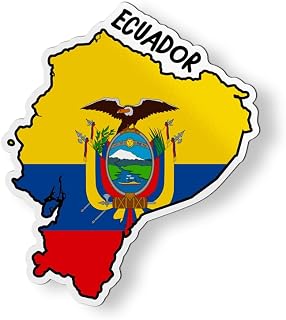Ecuador Map with Flag Magnet for Car Fridge Locker Metal Door - 4.5"