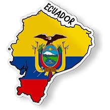 Ecuador Map with Flag Magnet for Car Fridge Locker Metal Door - 4.5"