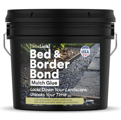 Superclear TerraLock Mulch Glue for Landscaping Rock Glue. Easy Spray Easy Hold. Perfect for Mulch Pea Gravel Large & Small Rock Straw and Stone (5 Gallon Without Sprayer)