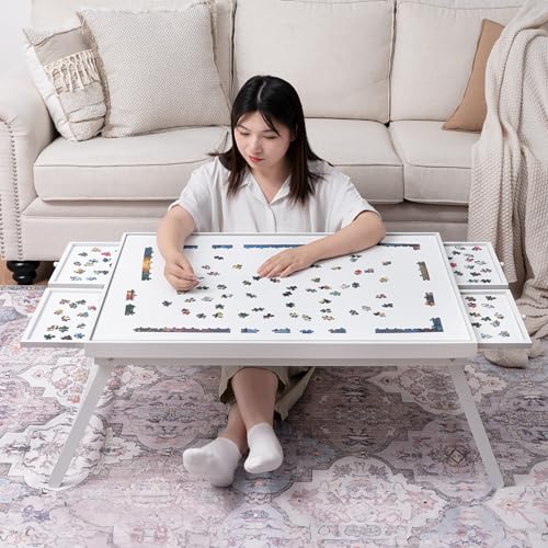 TEAKMAMA 1500 Piece Folding Puzzle Table with Drawers