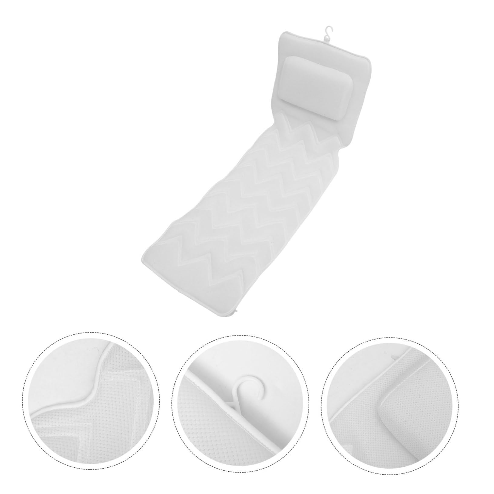 Almohada para Bañera Ventosa y Reposacabezas, Cojin Cómodo de Poliéster Antideslizante para SPA Baño