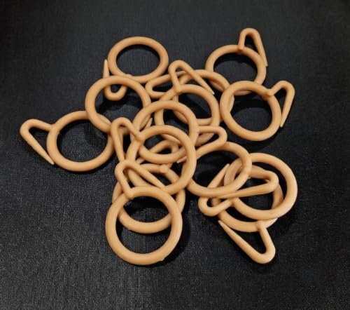 Image of ProKart Premium Plastic Curtain Rings Hook for Windows, Doors, Bathrooms and Multipurpose Usage - 1.5 Inch Inner Diameter (Caramel, 24)