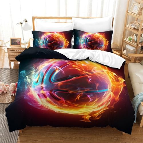 Housse de couette basketball pour lit double 200x200 cm avec 2 taies - 2