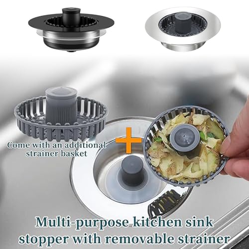 Colador para lavabo de cocina y tapón antiobstrucción miniatura 2
