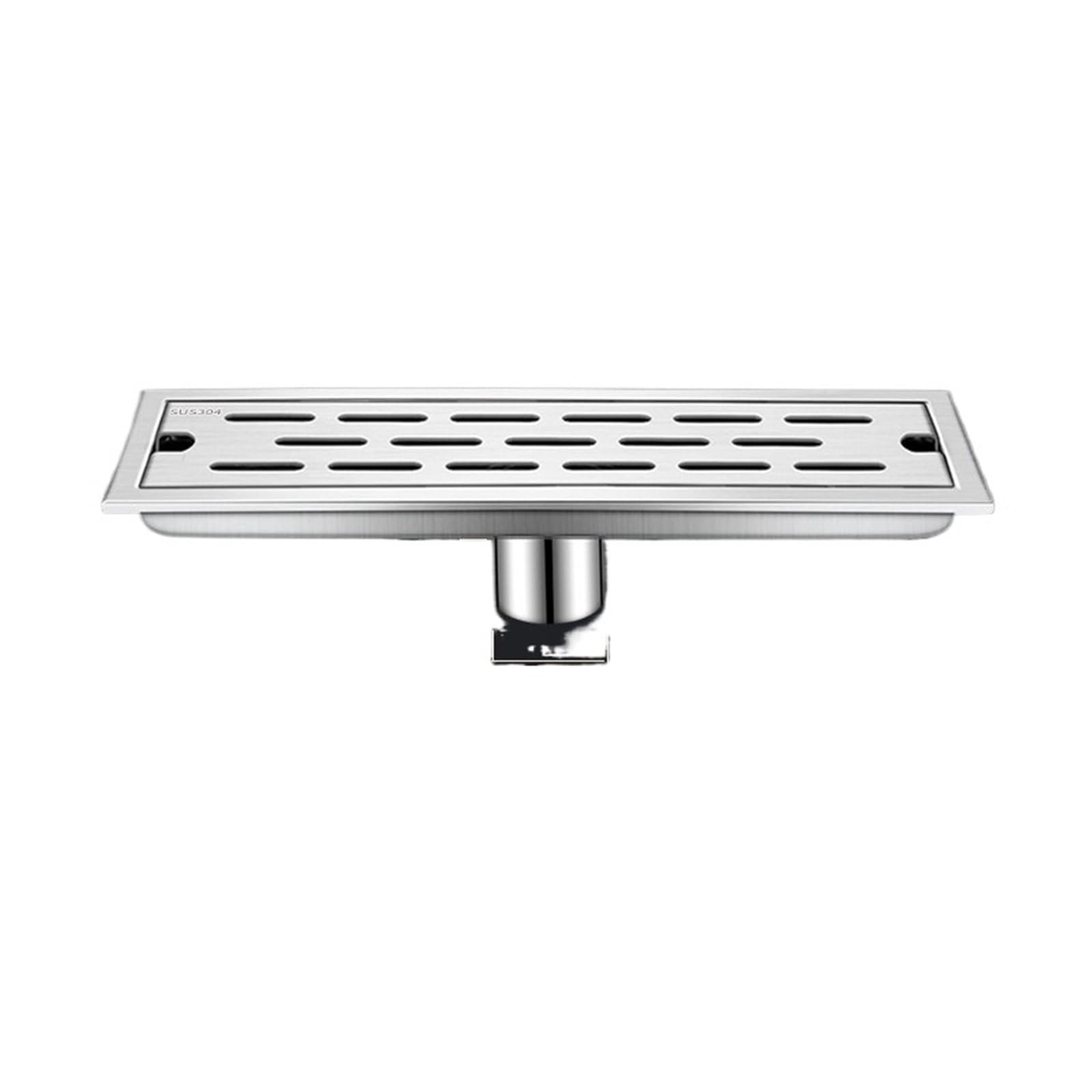 Drenaje De Suelo Desagüe de Suelo Acero Inoxidable for baño, Largo, Rectangular Gran Desplazamiento para Lavabo(10x30)