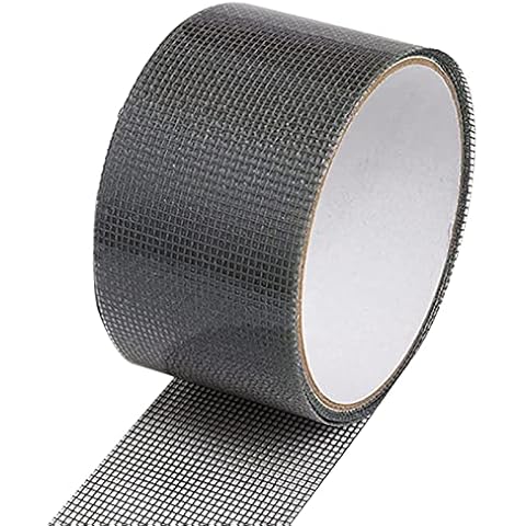 WELSTIK 2x80'' Fly Screen Mosquito Fix Net Repair Tape, for Screen Door, Tent, Bug Screen Repair, Trampoline Fix,Windows and Door Fiberglass Cloth Mesh Tape (50MM x 2M), Black Cover