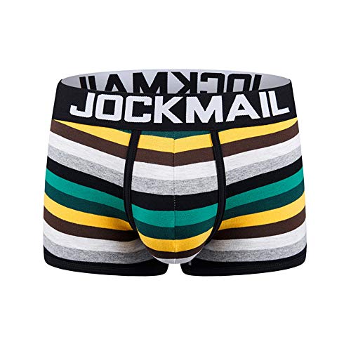 JOCKMAIL 3PCS/Pack Men Briefs Underwear Cotton Mens Rainbow Stripe Underwear Boxer Comfortable Underpants3