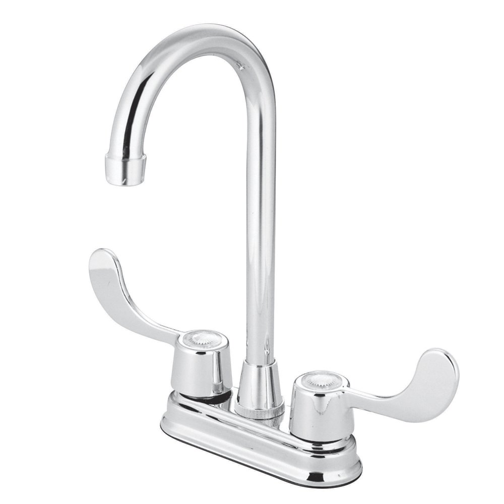 Kingston Brass 1062510 Magellan 4" Center Bar Faucet with Ada Blade Handle, 4-3/4", Polished Chrome