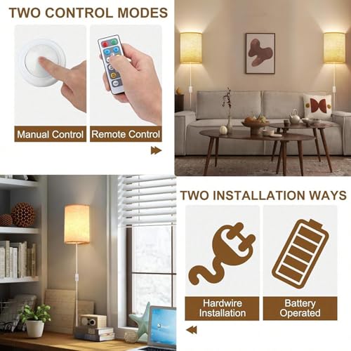 Lámpara de pared recargable beige para iluminar zonas sin cables 3