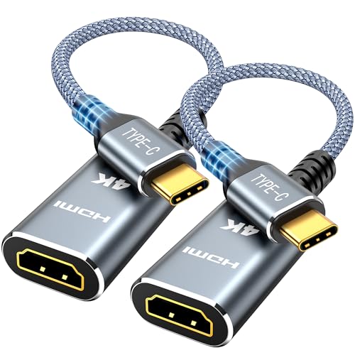 Highwings 4K USB C to HDMI Cable Adapter 2PACK, High Speed USB Type C to HDMI Adaptor, [Thunderbolt 3/4 Compatible] with iPhone 15 Pro/Max, MacBook Pro/Air, iPad Pro, iMac, XPS, Galaxy S8-S23