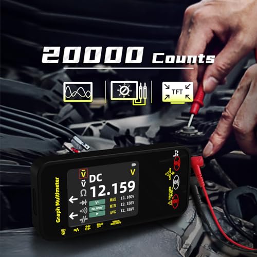 Image of BSIDE 20000 Counts Digital Multimeter Date Recorder, 0.1mA /10uV /1000V with Smart Mode, 360-Degree Rotate LCD with Rechargeable, Measures Amp Cap Diode Temp MAX /MIN /Peak Voltage for Photovoltaic Miners