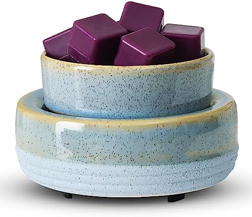copinpin Wax Melt Warmer, Ceramic Candle Melter Melting Wax 3-in-1 Oil Burner Electric Fits Yankee Large Jar, Scented Candle Holder for Home Decor