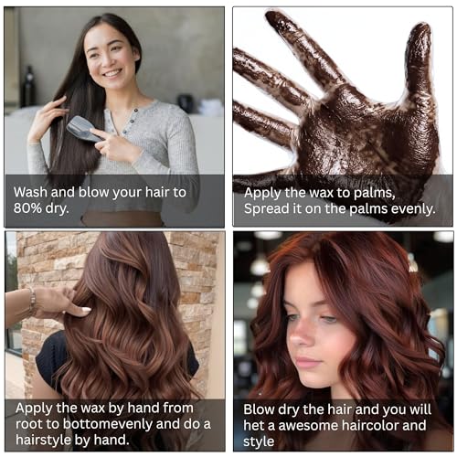 Image of Temporay Hair Color Wax | Metallic Shine | For Men & Women | DIY Instant Hair Color | Temporay Color 1 Day 1 Wash | No Ammonia, Bleach & Damage | Chocolate Brown - 100 gram