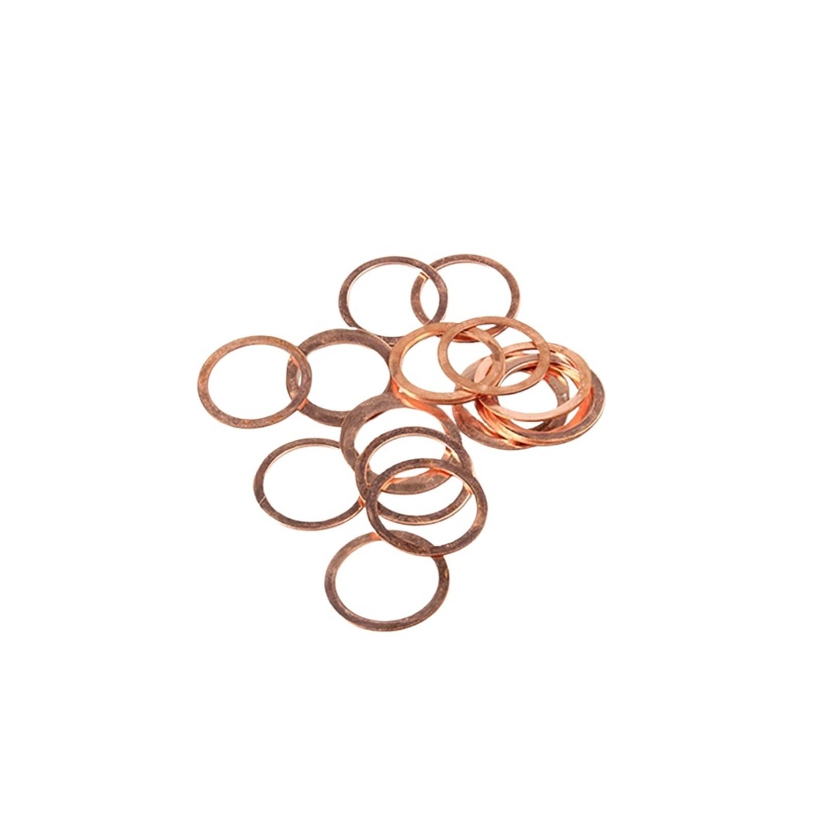 Arandelas de latón Arandelas Arandela Junta Redond 50Pcs Solid Pure Copper Washer Oil Plugs Gasket Motorcycle Sump Flat Sealing Spacers M2 M3 M4 M5 M6 M7 M8~M8.5(M8.5x14x1mm)