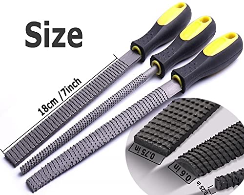 Aihuiwood Rasp File Set 3 Pack Wood File Woodworking Files, Round, Half-Round, Flat File Rasp High Quality Carbon Steel Rasp File For Woodworking Shaping, Sharping Wood #TOP4