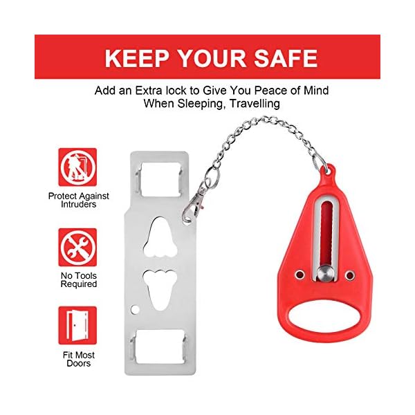 KUOGO Portable Door Lock2 Pack Solid Heavy Duty Extra Lock for