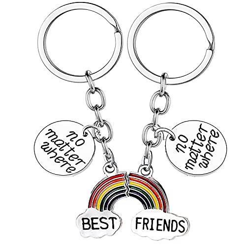 Porte-clés Best Friends No Matter Where Long Distance Cadeaux Porte-clés de l'amitié Cadeaux de relation BFF Cadeau pour filles et femmes Cover