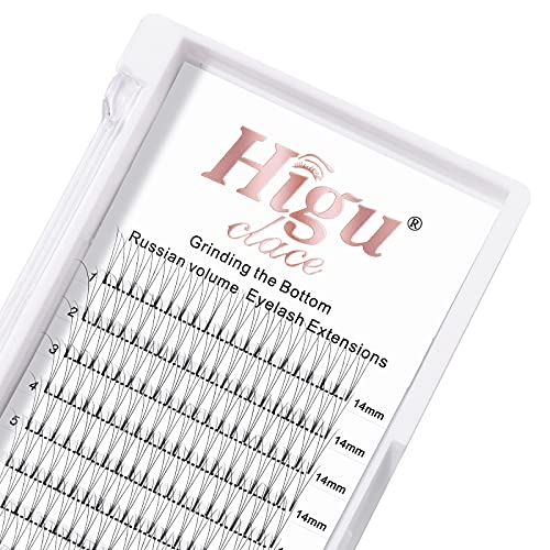 Premade Fans Volume Eyelash Extensions 3D|4D|5D|6D 0.07/0.10mm Curl C/D 8mm~17mm 3D 0.10 C 14mm Short Stem Russian Premade Lash Extension Fans Premade Volume Fans(3D 0.10 C 14mm)
