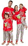 Family Matching Christmas Pyjamas Set Holiday Grinch Nightwear Sleepwear Long Sleeve Xmas PJS Set for Adults Women Men Kids Couples