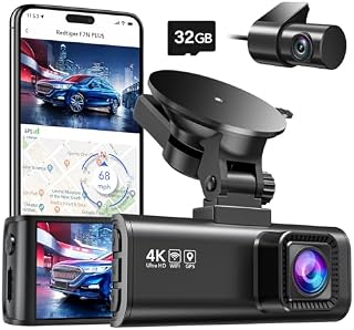 REDTIGER Dash Cam Przód samochodu Tył 4K / 2.5K z GPS WiFi Rejestrator deski rozdzielczej samochodu z ekranem IPS 3,18 ", nagrywanie w pętli noktowizyjnej 170 ° Szeroki kąt WDR, obsługa maks. 256 GB