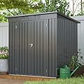 6x4 FT Outdoor Storage Shed with Lockable Double Doors, Aluminum Frame, Weatherproof with Frame Floor, Metal Tool Shed for Garden, Backyard, Patio, and Equipment Storage