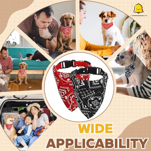 2 Pcs Hunde Bandana Kopftücher, Hundehalstuch Mit Halsband, Dreieckstuch Halsdreiecke Hundehalstcher, Einstellbare Hund Halstuch Für Welpen Kleine Große Hunde Und Katzen