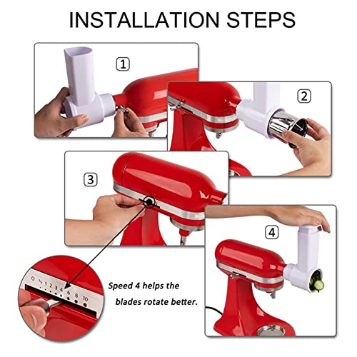 Justyaofeng Groente Sneler/Shredder/Cheese Grater Compatibel met KitchenAid Stand Mixer Bevestiging Snijden Shredding Accessoires Keukenhulpblender accessoires - Image 4