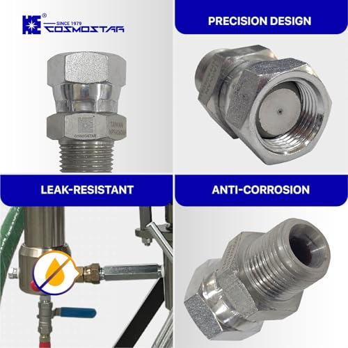 Image of Cosmostar 3 /8 inch NPTF Male x 3 /8 inch NPSM Swivel Pipe Swivel,1 /32 Restricted, Hydraulic Adapter(NPFA0606-H)
