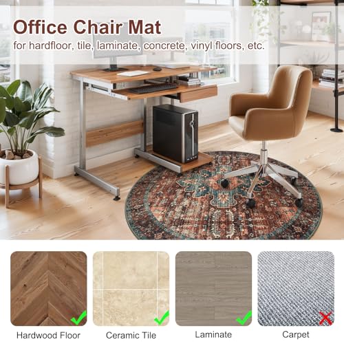 Anidaroel 47 Inch Round Chair Mat For Hardwood Floor/Tile Floor thumb #2