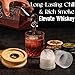 Whiskey Smoker Kit with Torch - 6 Natural Wood Chips Flavors, 2 Glasses, 2 Ice Molds - Cocktail Smoker Infuser Kit, Old Fashioned Smoker Kit, Birthday Bourbon Whiskey Gifts for Men, Dad(No Butane)