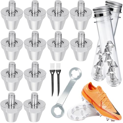 12 Pezzi Tacchetti per scarpe da calcio - Tacchetti compatibili con Nike,Tacchetti Metallo Calcio per Nike, Tacchetto Sostitutivi per Scarpe Sportive con Chiave in Metallo per Giocatori