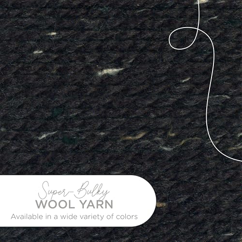 Image of Lion Brand Yarn Wool-Ease Thick & Quick Yarn, Soft and Bulky Yarn for Knitting, Crocheting, and Crafting, 1 Skein, Obsidian | Super Bulky Wool Acrylic Blend Fiber for Soft Hats, Sweaters, Chunky Blankets, Yarn for Crochet, Knitting, Crafts, Weaving