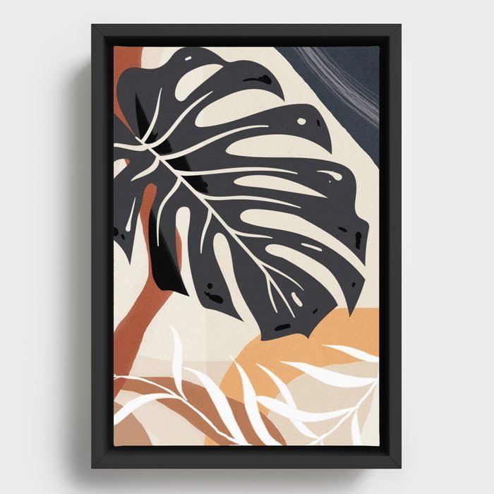 Society6 Wild Garden 03 by Flow Line-Framed Canvas (Black - 8 x 12)