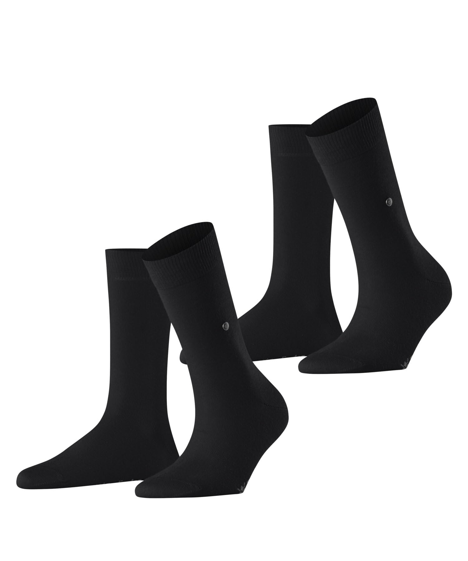Burlington Women's Everyday Multipack W So Cotton Plain 2 Pairs Socks, Black 3000, 3.5-7