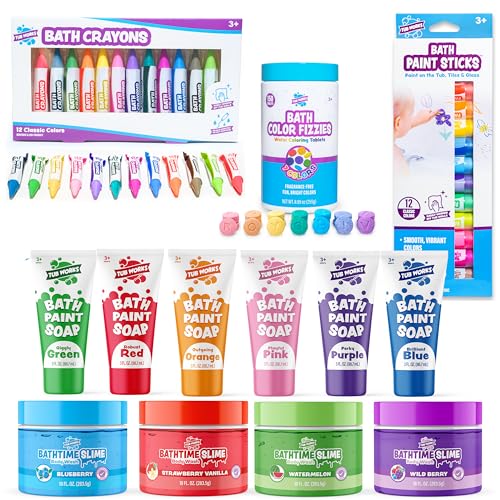 Tub Works® Kids Bath Toy Set | Nontoxic | Fizzy Bath Color Tablet...