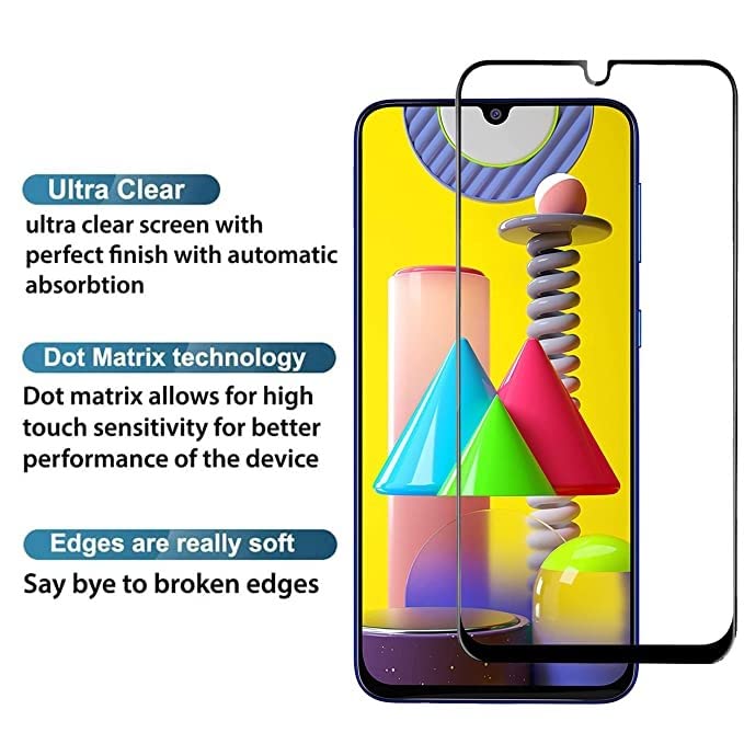 Image of Screen Protector for Samsung Galaxy M50S | M50 (Black) Tempered Glass Edge-to-Edge 6D Screen Guard With Installation Kit