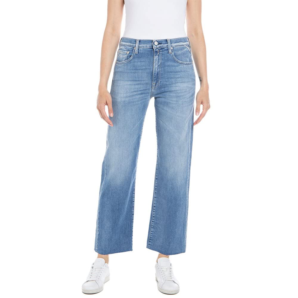 Replay Damen Jeans Reyne Straight-Fit, Medium Blue 009-1 (Blau), 23W / 28L