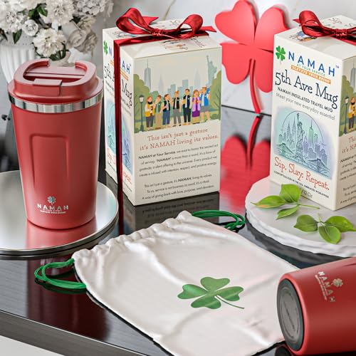 Image of Namah Insulated Coffee Travel Mug 380 ml with Lid, Leak Proof Stainless Steel Thermosteel Vacuum Insulated Mug, Hot & Cold Reusable Coffee Mug for Office, Car Cup Holder Friendly