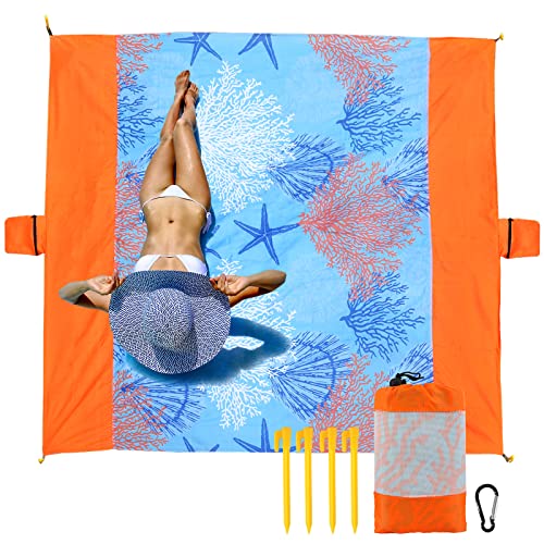 NewDoar Beach Blanket Sandproof Extra Large for 1-3 Adults / 1-8 Adults Sand Free Beach Mat Picnic Blanket Waterproof Oversized Lightweight Picnic Mat for Camping Hiking Beach Travel-/1-3person