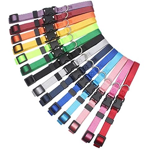 HOLLIHI 14 pcs/set Soft Nylon Puppy Whelping ID Collars - Adjustable Breakaway Litter Collars Baby Dog ID Bands Pet Identification for Breeders with Record Keeping Charts, Neck 21.6cm - 34cm Cover