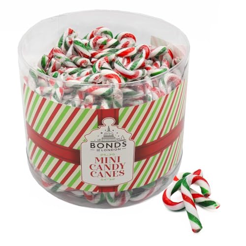 Bonds of London Peppermint Flavour Candy Canes Suitable for Vegetarian and Vegan 250 x 5 g (Pack of 1)