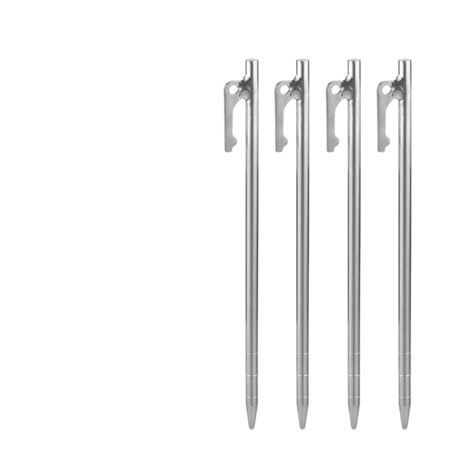 Metallische Bodennägel, 6Pcs Titan Legierung Heavy Duty Zelt Heringe Outdoor Camping Stakes Robust Baldachin Nägel Boden Pins(20cm 4pcs)