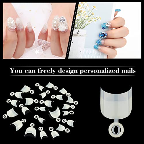 MWOOT 600Pcs Oval Short False Nail Art Tips Set, Half Cover French Acrylic Fake - Image 4