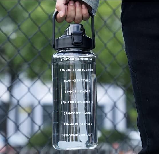 D RAJ 2 L Capacity Belt Straw Transparent Motivational Water Bottles with Time Marker Leak proof & break-proof | Best Usage for Office/School/College/Gym/Travel Bottle | BPA-Free Fitness Sports Bottle (B0D9PHVZ1D) Amazon Price History, Amazon Price Tracker