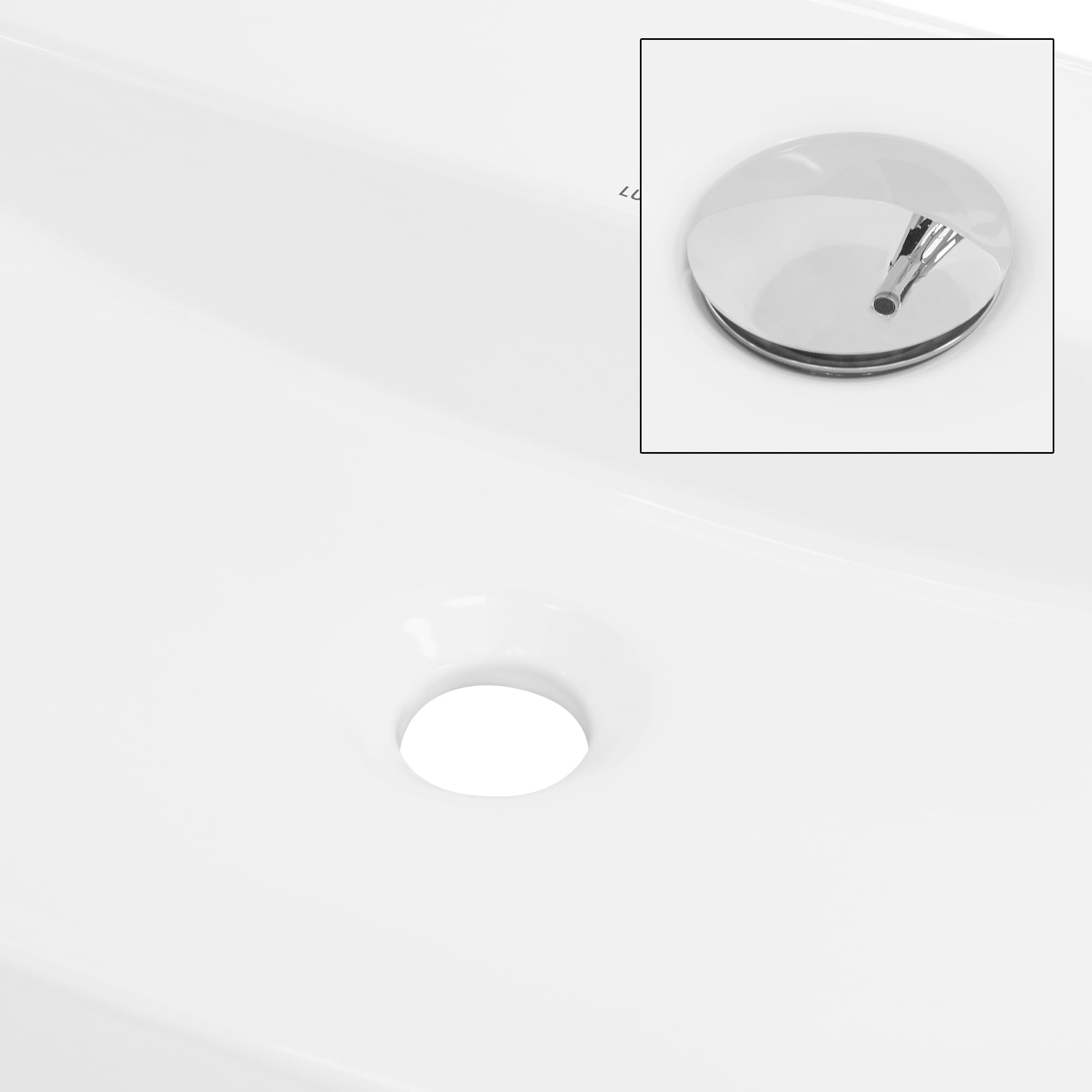 ML-Design Lavabo de Cerámica Blanco Brillante 60x40x12 cm Fregadero Ovalado de Pared o Sobre Encimera Pila de Diseño Moderno Lavamanos para Mueble de Baño Aseo con Agujero para Grifo y Desagüe